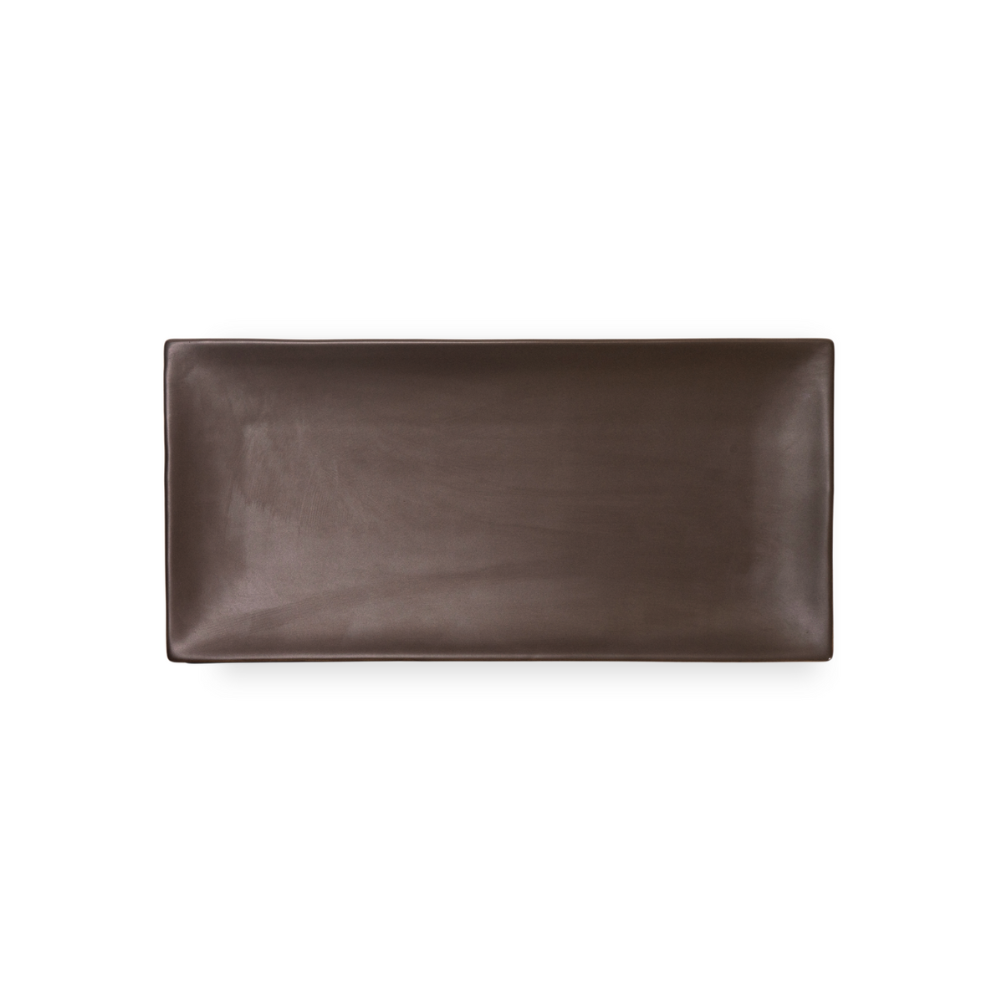 DE TERRA RECT. PLATE 13" l 33 CM - DARK BROWN - DON BELLINI # DB2313033