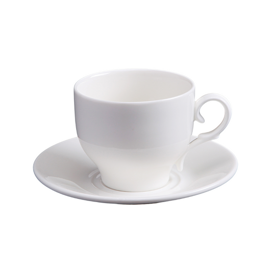 FINE CHINA 7 OZ | 220 ML TEA CUP & SAUCER - WHITE - DON BELLINI # DB3030122