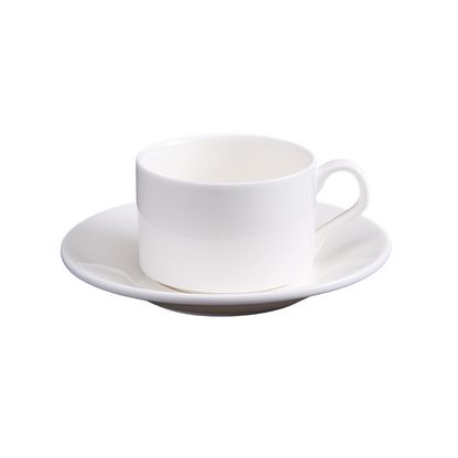 FINE CHINA 5 OZ | 160 ML TEA CUP & SAUCER - WHITE - DON BELLINI # DB3030016