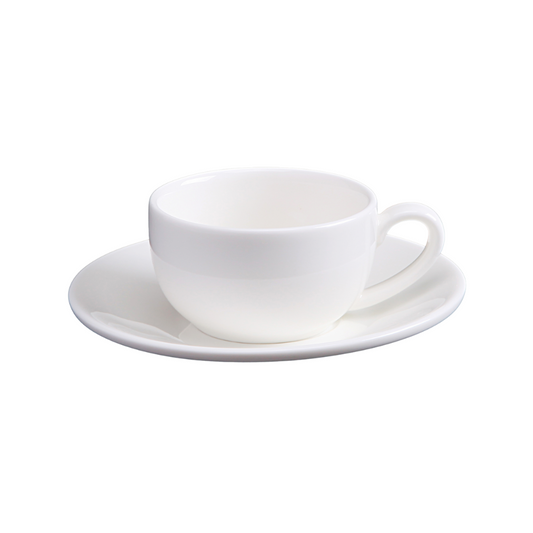 FINE CHINA 3 OZ | 100 ML COFFEE CUP & SAUCER - WHITE - DON BELLINI # DB3030010