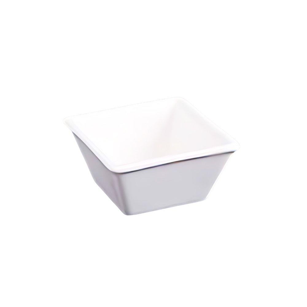 FINE CHINA SQUARE DISH 3" X 3" X 1.25'' | 7.5 X 7.5 X 3.5 CM 3 FL OZ | 90 ML - WHITE - DON BELLINI # DB3022008