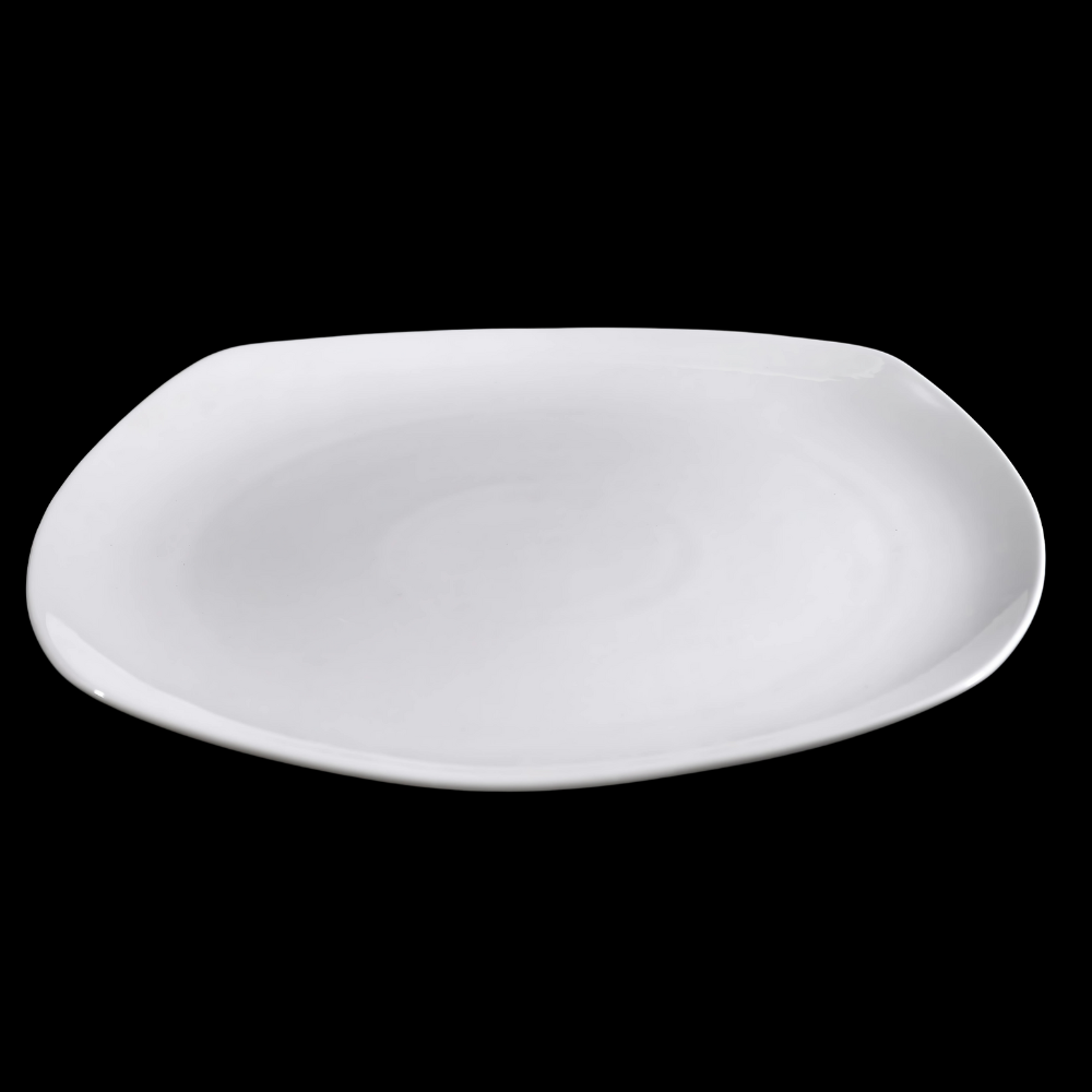 FINE CHINA SQUARE COUPE PLATE 14" | 36 CM - WHITE - DON BELLINI # DB3012036