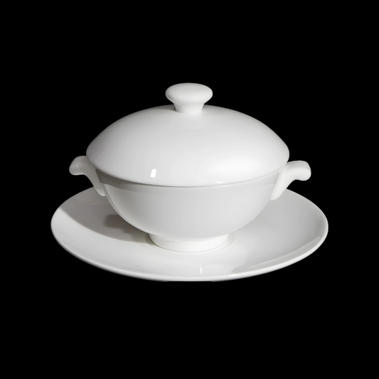 BONE CHINA SOUP CUP WITH LID - WHITE - DON BELLINI # DB1024027