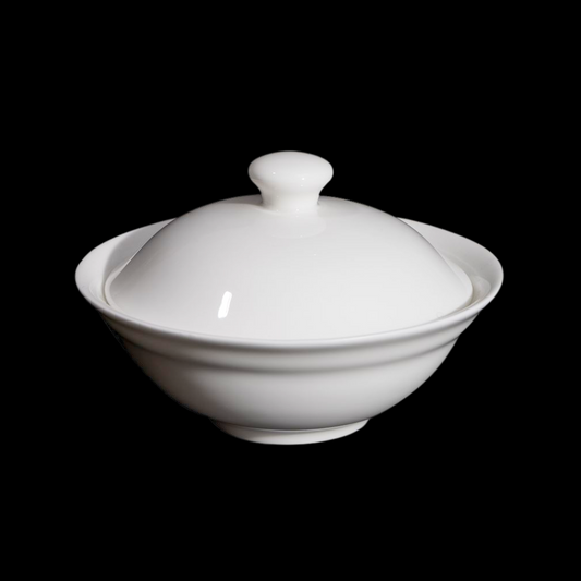 BONE CHINA SOUP CUP WITH LID - WHITE - DON BELLINI # DB1024017