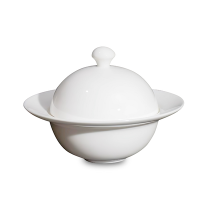 BONE CHINA SOUP CUP WITH LID - WHITE - DON BELLINI # DB1024015