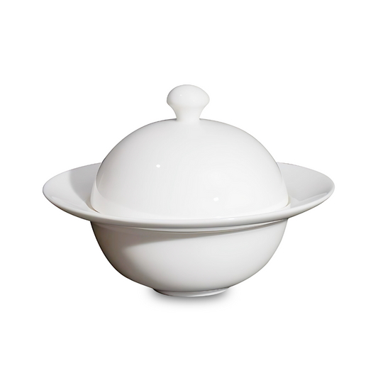 BONE CHINA SOUP CUP WITH LID - WHITE - DON BELLINI # DB1024015