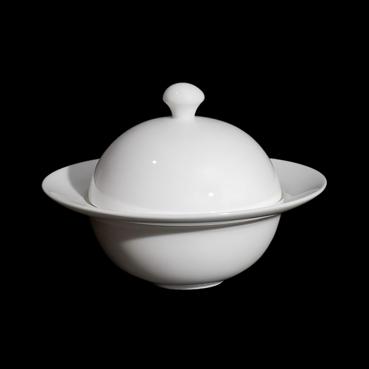 BONE CHINA SOUP CUP WITH LID - WHITE - DON BELLINI # DB1024015