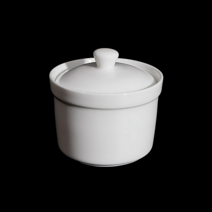 BONE CHINA SOUP CUP WITH LID - WHITE - DON BELLINI # DB1020909