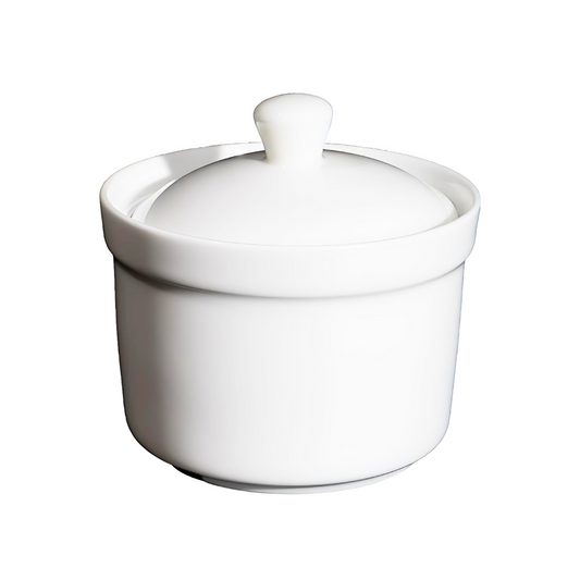 BONE CHINA SOUP CUP WITH LID - WHITE - DON BELLINI # DB1020910