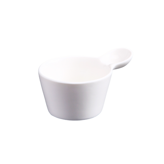 FINE CHINA SNACK/DESSERT DISH 4" X 3" X 1.5" | 10 X 7 X 4 CM 3 FL OZ | 100 ML - WHITE - DON BELLINI # DB306SN10