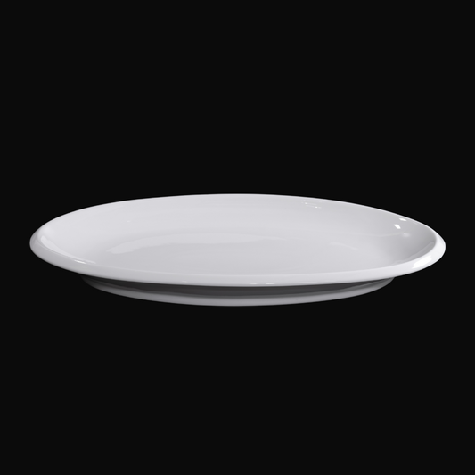 FINE CHINA THICK RIM OVAL PLATE 20" | 51 CM - WHITE - DON BELLINI # DB3011051