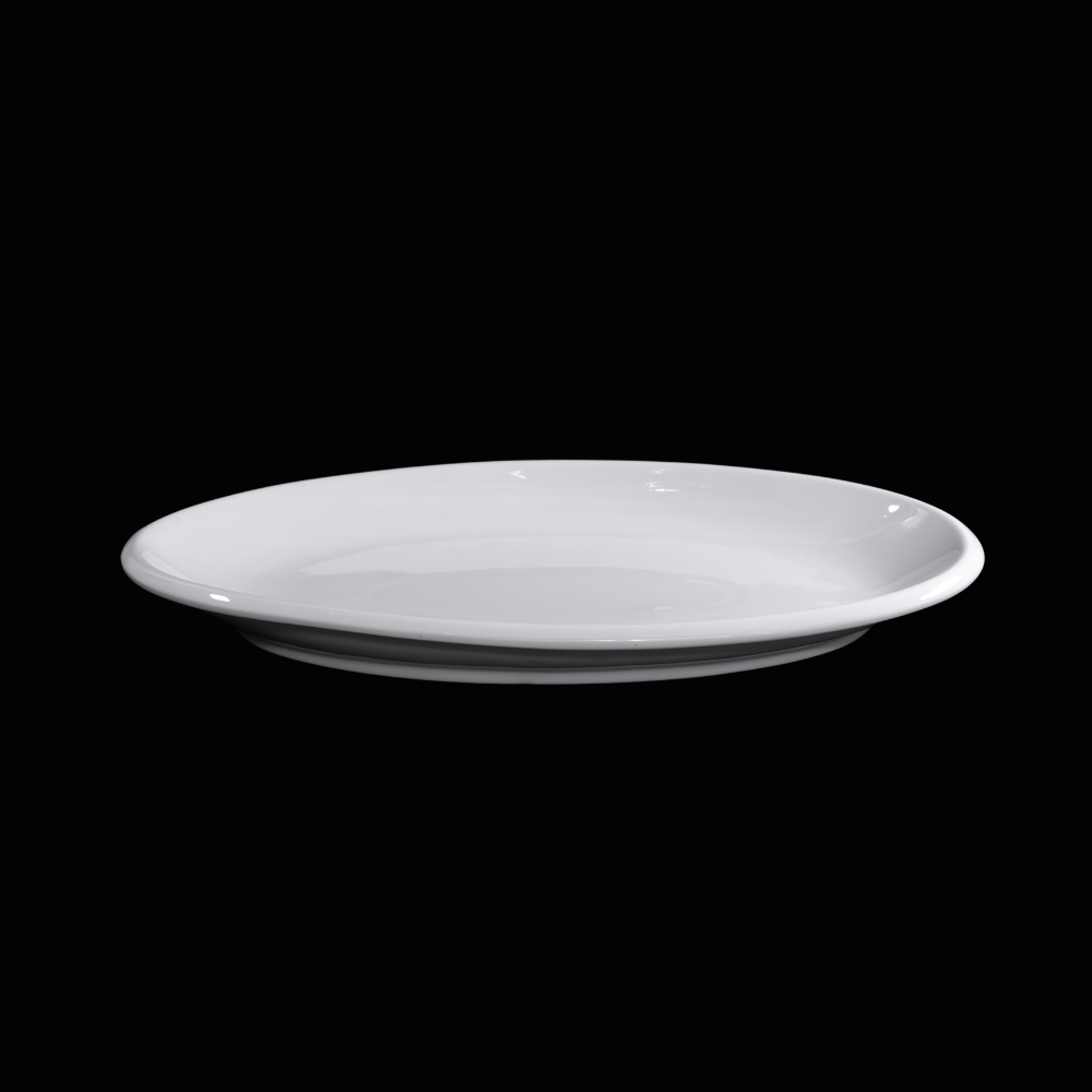 FINE CHINA THICK RIM OVAL PLATE 18" | 46 CM - WHITE - DON BELLINI # DB3011046