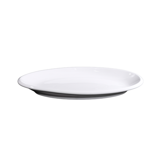 FINE CHINA THICK RIM OVAL PLATE 18" | 46 CM - WHITE - DON BELLINI # DB3011046