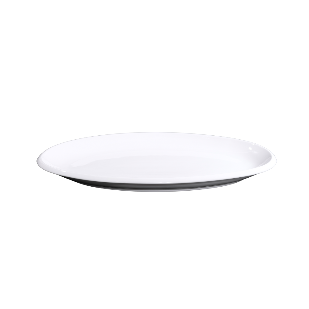 FINE CHINA THICK RIM OVAL PLATE 16" | 41 CM - WHITE - DON BELLINI # DB3011041