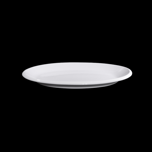 FINE CHINA THICK RIM OVAL PLATE 14" | 36 CM - WHITE - DON BELLINI # DB3011036