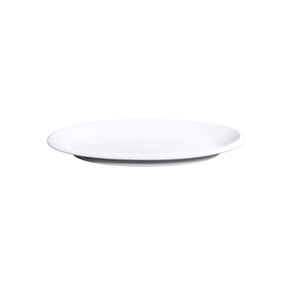 FINE CHINA THICK RIM OVAL PLATE 12" | 30 CM - WHITE - DON BELLINI # DB3011031