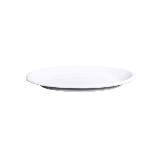 FINE CHINA THICK RIM OVAL PLATE 12" | 30 CM - WHITE - DON BELLINI # DB3011031
