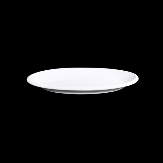 FINE CHINA THICK RIM OVAL PLATE 12" | 30 CM - WHITE - DON BELLINI # DB3011031