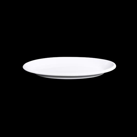 FINE CHINA THICK RIM OVAL PLATE 10" | 25 CM - WHITE - DON BELLINI # DB3011026