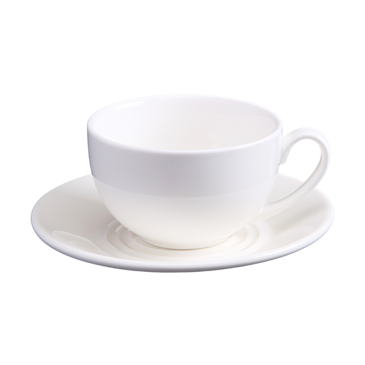 FINE CHINA  8 OZ | 250 ML TEA CUP & SAUCER - WHITE - DON BELLINI # DB3030025