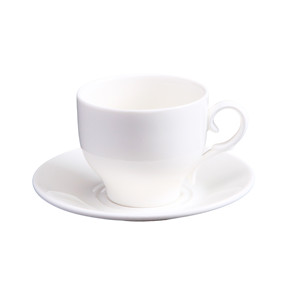 FINE CHINA 7 OZ | 220 ML TEA CUP & SAUCER - WHITE - DON BELLINI # DB3030122