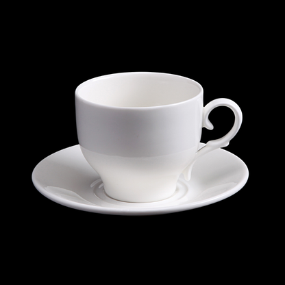 FINE CHINA 7 OZ | 220 ML TEA CUP & SAUCER - WHITE - DON BELLINI # DB3030122