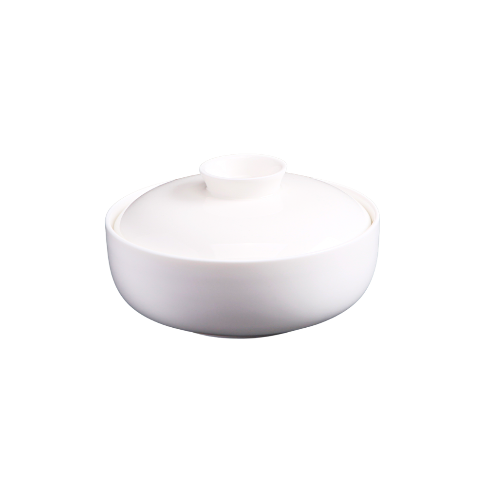 FINE CHINA 5" | 12.5 CM 11 FL OZ | 320 ML SOUP CUP WITH LID - WHITE - DON BELLINI # DB3020913