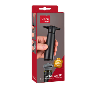 Wine Saver Pump with 2 Vacuum Bottle Stoppers (Black)
