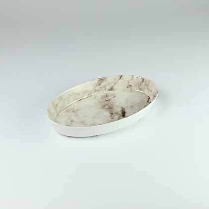 FLOATING 10" OVAL PLATTER - WHITE CARRARA - EFAY # 111710PW9