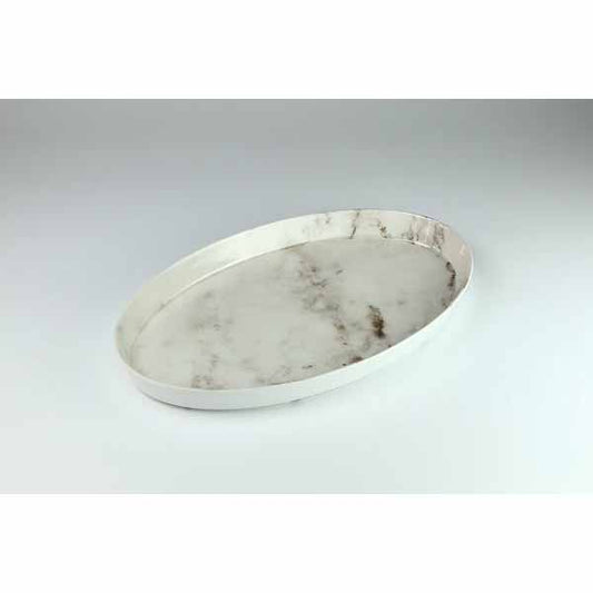 FLOATING 17" OVAL PLATTER - WHITE CARRARA - EFAY # 111717PW9