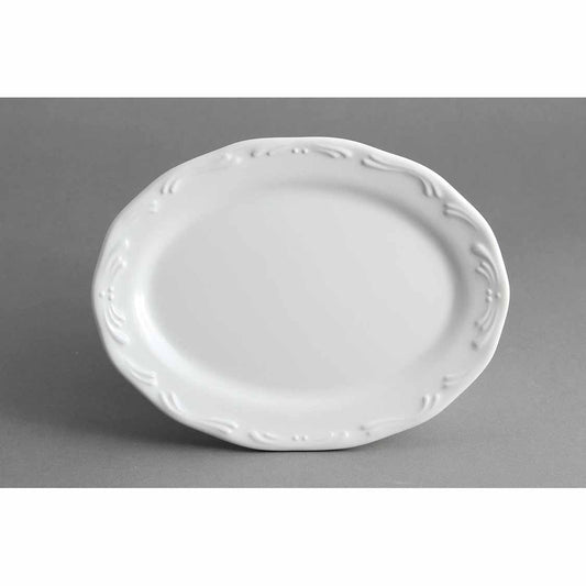 EMBO 9" OVAL PLATE - IVORY - EFAY # 119809