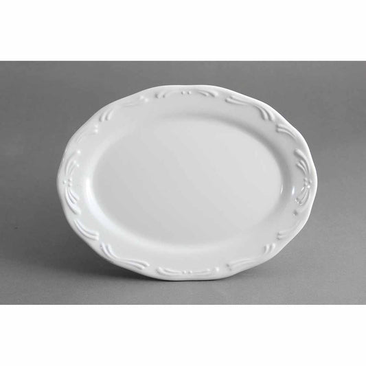 EMBO 10" OVAL PLATE - IVORY - EFAY # 119810