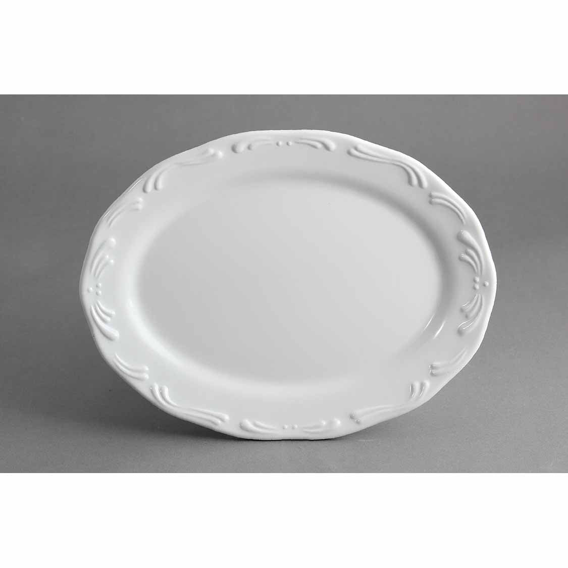 EMBO 13" OVAL PLATE - IVORY - EFAY # 119813