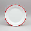 ENAMEL 9" ROUND SIDE DISH - RED RIM - EFAY # 2207094