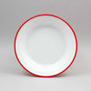 ENAMEL 8" ROUND SOUP PLATE - RED RIM - EFAY # 2208084