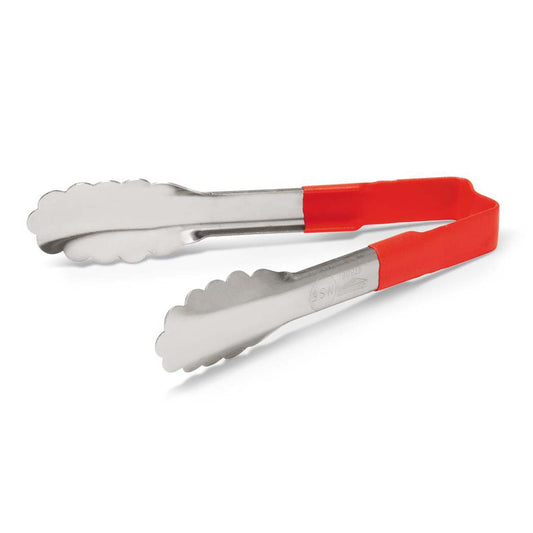 ONE PIECE COLOR CODED KOOL TOUCH HANDLE UTILITY TONG - RED - VOLLRATH # 4780640