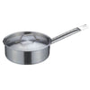 STAINLESS STEEL SHORT BODY SAUCE POT WITH COMPOUND BOTTOM (SINGLE HANDLE) - SILVER - KITCHENWARE # 603101