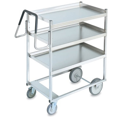 THREE SHELF CARTS WITH RAISED LOWER SHELF - STAINLESS STEEL - VOLLRATH # 97201