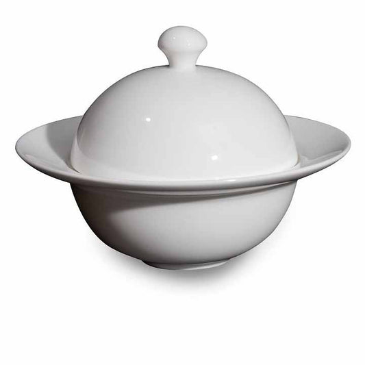 BONE CHINA SOUP CUP WITH LID - WHITE - DON BELLINI # DB1024015