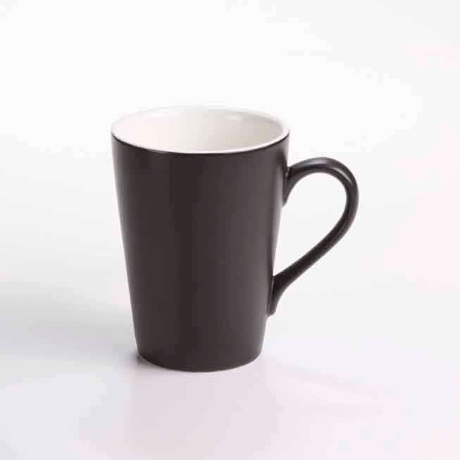 DE TERRA V SHAPE MUG 270ML l 8 x 10.5CM - MATT BLACK - DON BELLINI # DB2139227