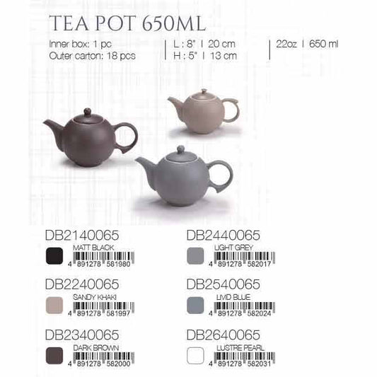 DE TERRA TEA POT 650ML - SANDY KHAKI - DON BELLINI # DB2240065