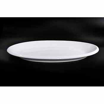 FINE CHINA THICK RIM OVAL PLATE 14" | 36 CM - WHITE - DON BELLINI # DB3011036