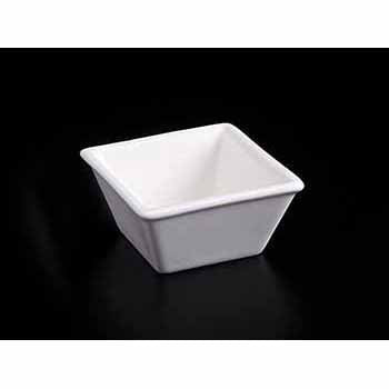 FINE CHINA SQUARE DISH 3" X 3" X 1.25'' | 7.5 X 7.5 X 3.5 CM 3 FL OZ | 90 ML - WHITE - DON BELLINI # DB3022008