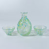 HANDMADE 250ML Green CARAFE with matching sake cups