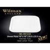10" X 10" | 25.5 X 25.5 CM DINNER PLATE - WHITE - WILMAX #WL-991228