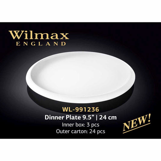 9.5" | 24CM DINNER PLATE - WHITE - WILMAX # WL-991236