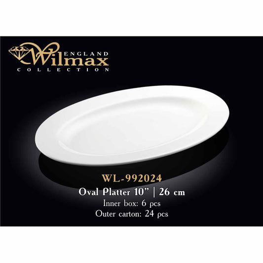 26 CM OVAL PLATTER - WHITE - WILMAX # WL-992024