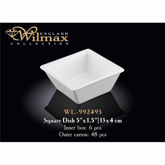 13 X 4 CM SQUARE DISH - WHITE - WILMAX # WL-992495