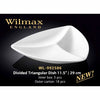 11.5" | 29 CM DIVIDED TRIANGULAR DISH - WHITE - WILMAX # WL-992586