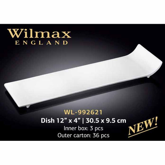 12" X 4" | 30.5 X 9.5 CM DISH - WHITE - WILMAX # WL-992621
